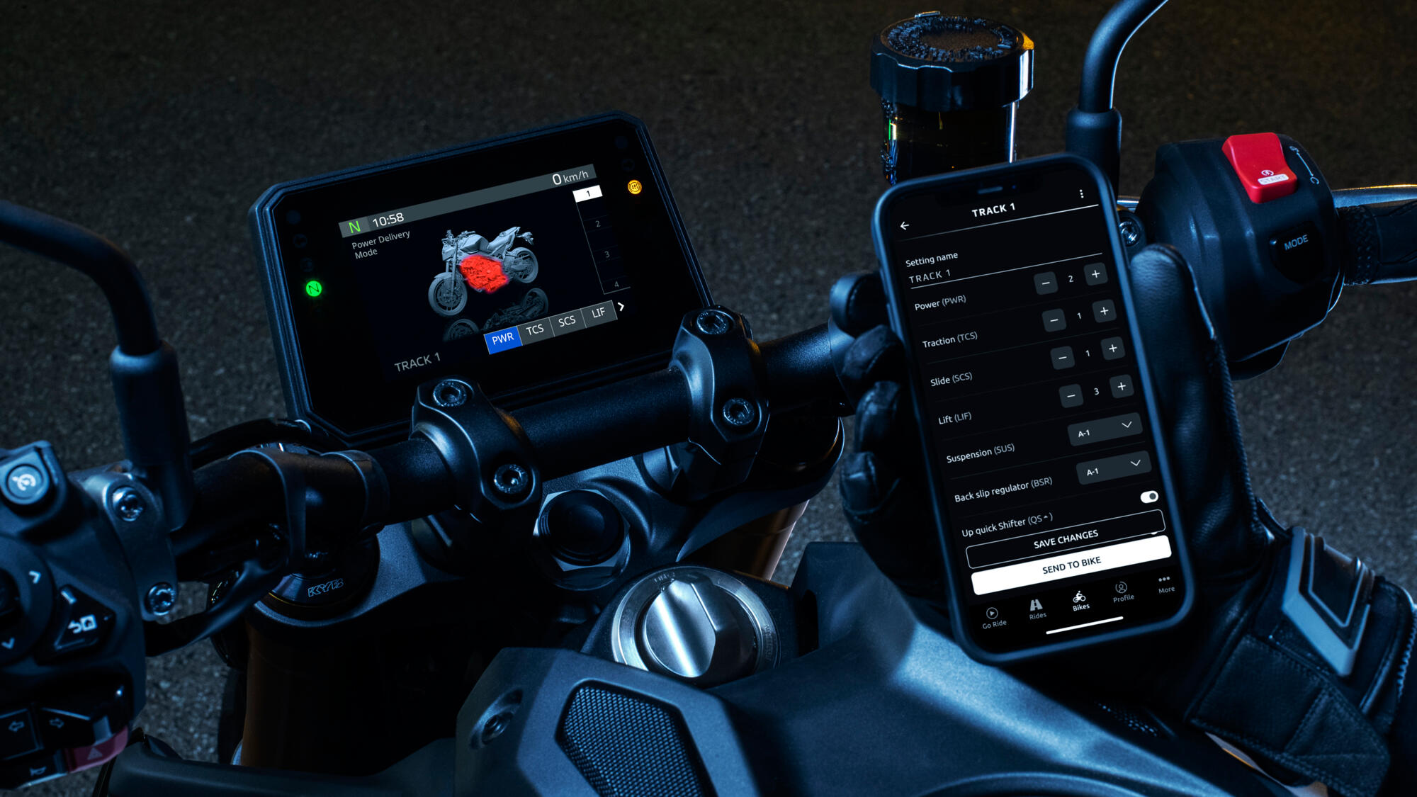 Customisable TRACK Yamaha Ride Control settings