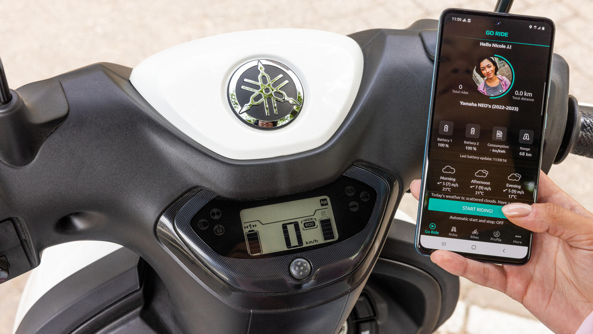 Connectivity via Yamaha MyRide app